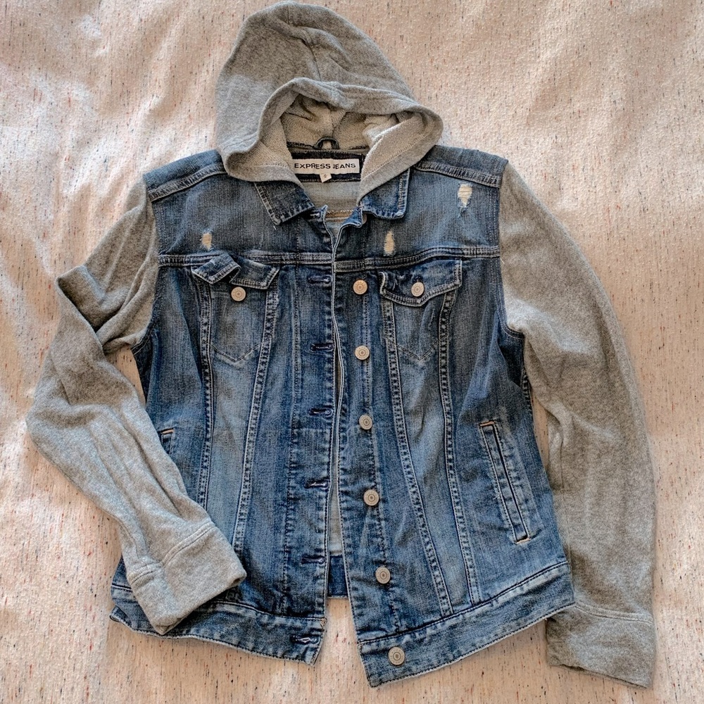 Combination Knit Jean jacket